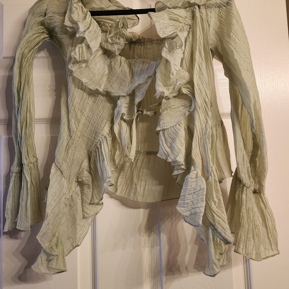 SHEIN Sage Ruffle Blouse